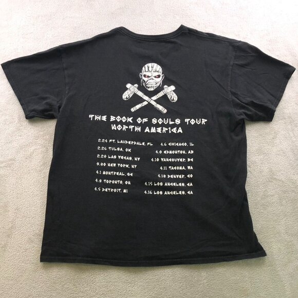 Iron Maiden Men's T-Shirt Large Book of Souls 2016 North America Tour - Picture 9 of 9